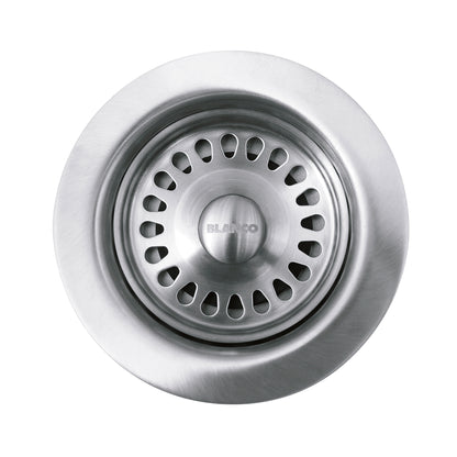 Blanco Stainless Steel Decorative Basket Strainer for sink installation and effective debris prevention.