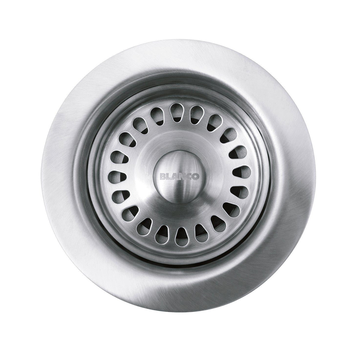 Blanco Stainless Steel Decorative Basket Strainer for sink installation and effective debris prevention.