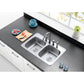 Kingston KS8278DLBS Concord Bridge Kitchen Faucet with Brass Sprayer, Brushed Nickel installed in modern kitchen sink