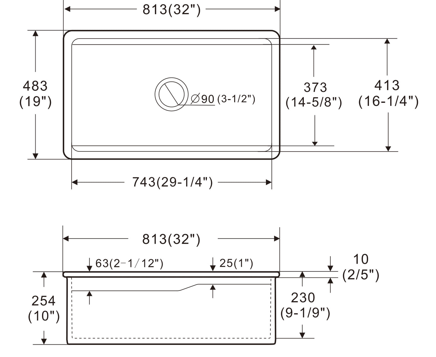 Alfi 32" Dual Mount Fireclay Workstation Kitchen Sink - ABFS3219SUD