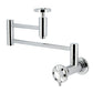 Kingston Brass KS8103RX Belknap Wall Mount Pot Filler Faucet, Antique Brass design with polished chrome finish