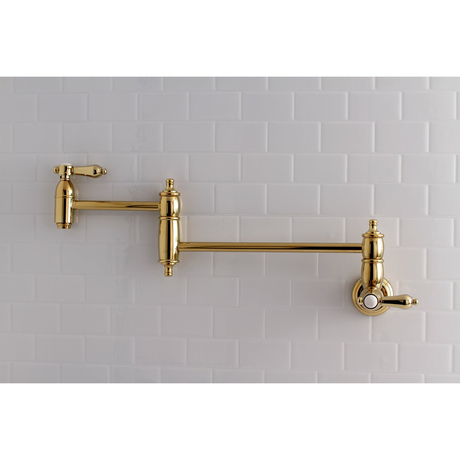 Kingston Brass KS3103BAL Heirloom Wall Mount Pot Filler Faucet, Antique Brass