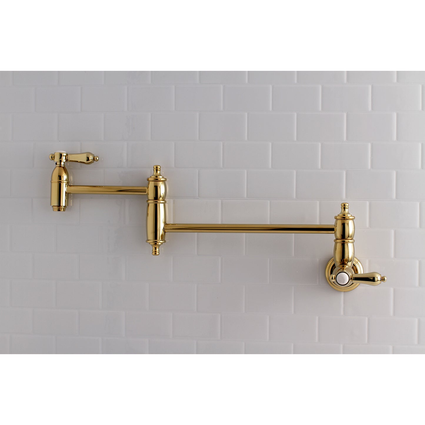 Kingston Brass KS3103BAL Heirloom Wall Mount Pot Filler Faucet, Antique Brass