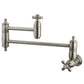 Kingston Brass KS3103AX Restoration Wall Mount Pot Filler Faucet, Antique Brass with brushed nickel finish