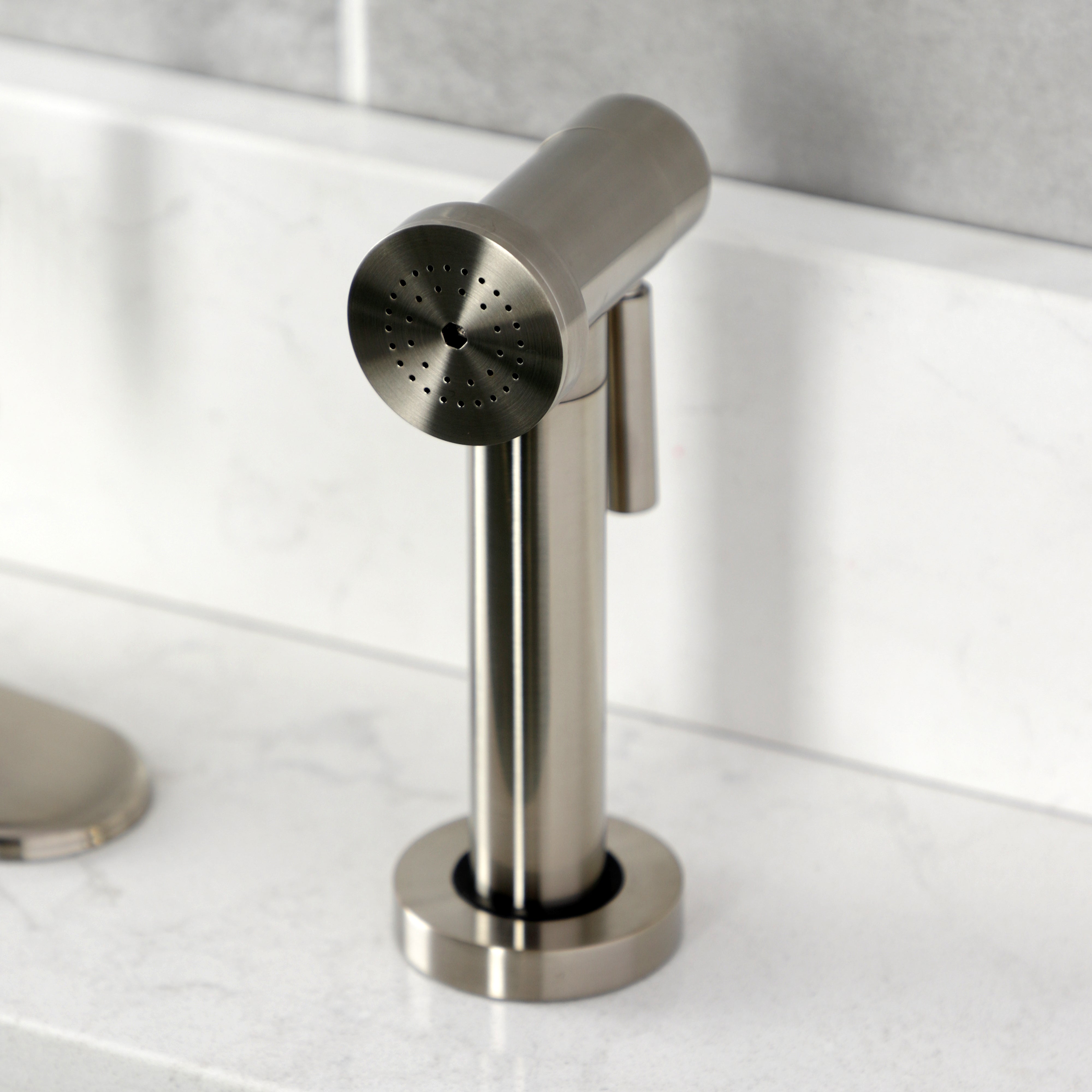Kingston Brass KS2433KL Whitaker Single-Handle Kitchen Faucet with Brass Side Sprayer, Antique Brass Sprayer