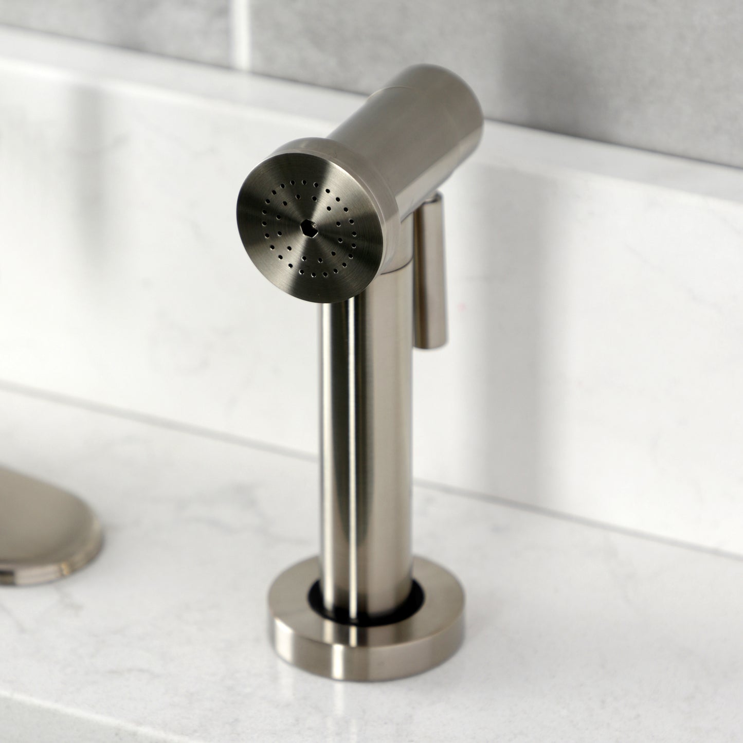 Kingston Brass KS2433KL Whitaker Single-Handle Kitchen Faucet with Brass Side Sprayer, Antique Brass Sprayer