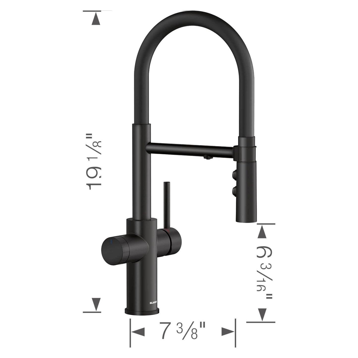 BLANCO Catris Flexo Filter-Ready Semi-Pro Pull-Down Dual-Spray Kitchen Faucet