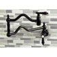 Kingston Brass KS2107BAL Heirloom Wall Mount Pot Filler Faucet, Brushed Brass on stylish backsplash