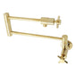 Kingston Brass KS4103DX Concord Wall Mount Pot Filler Faucet, Antique Brass with stylish foldable swing arms