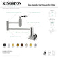 Kingston Brass KS8108DFL NuWave Wall Mount Pot Filler Faucet, Brushed Nickel features durable brass construction.