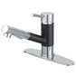 Gourmetier LS84DLAB Concord Single-Handle Pull-Out Kitchen Faucet, Antique Brass with Matte Black and Polished Chrome finish.