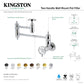 Kingston Brass KS3103RX Belknap Wall Mount Pot Filler Faucet, Antique Brass - Two handle design with dual swing spouts.