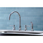 Kingston Brass KS8728DL Concord Double-Handle Widespread Kitchen Faucet with Plastic Sprayer, Brushed Nickel