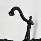 Kingston KS1263PKL Duchess Two-Handle Wall Mount Bridge Kitchen Faucet, Antique Brass spout detail