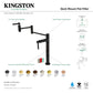 Kingston Brass KS8707DKL Kaiser Deck Mount Pot Filler Faucet, Brushed Brass with ergonomic design and dual swing spout.
