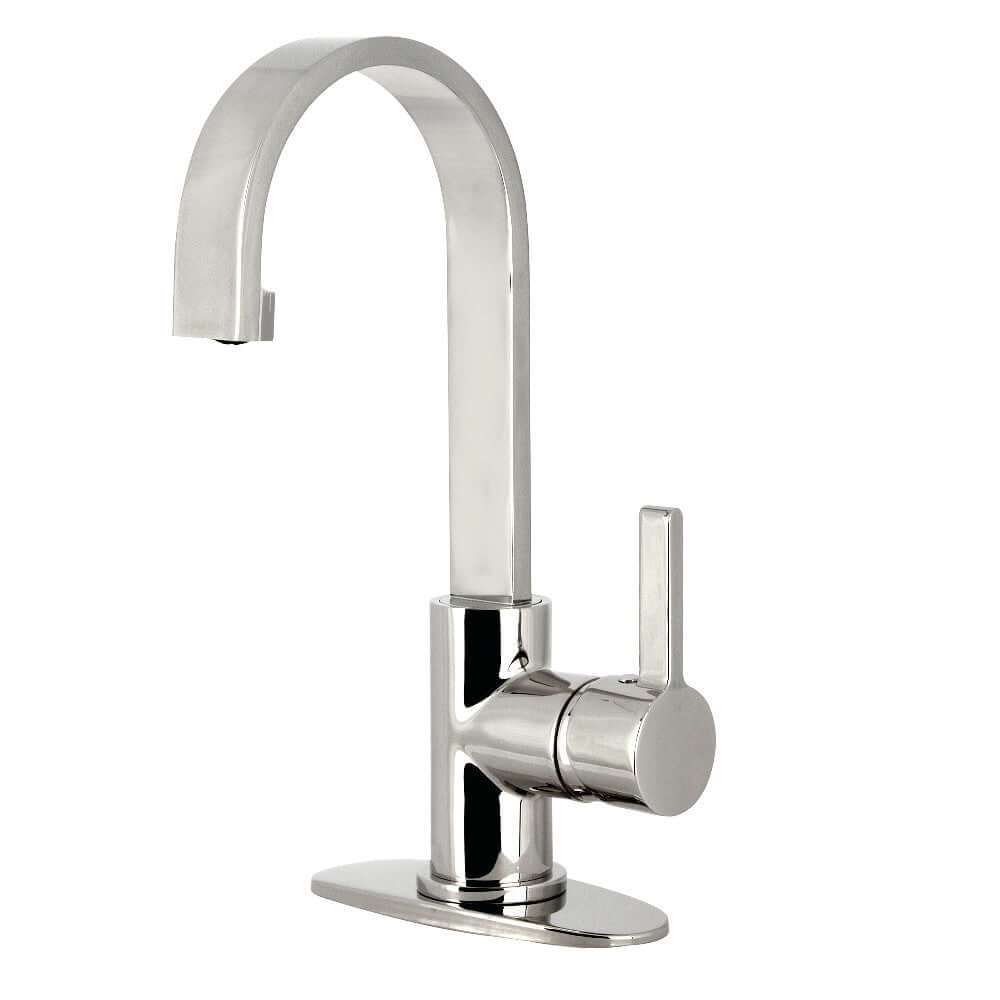 Kingston Brass LS8613CTL Continental Single-Handle Bar Faucet high-arc gooseneck design right side view