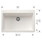 BLANCO Liven SILGRANIT 33" Super Single Dual Mount Kitchen Sink