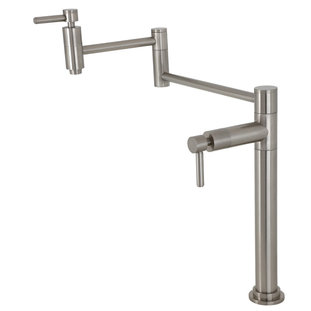 Kingston Brass KS870DLAC Concord Deck Mount Pot Filler Faucet, Antique Copper in sleek brushed nickel finish