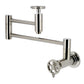 Kingston Brass KS8103CG Fuller Wall Mount Pot Filler Faucet, Antique Brass, polished nickel finish with foldable swing arms
