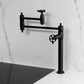 Kingston Brass KS3703RKZ Wendell Deck Mount Pot Filler Faucet with Knurled Handle, Antique Brass in black finish
