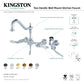 Kingston KS1243WLLBS Wilshire Two-Handle Wall Mount Bridge Kitchen Faucet with Brass Sprayer, Antique Brass