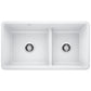 BLANCO Precis SILGRANIT 33" 60/40 Reversible Double Bowl Undermount Kitchen Sink with Low Divide