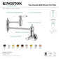 Kingston Brass KS3103BPL Bel-Air Wall Mount Pot Filler Faucet, Antique Brass design with two handles and elbow joint.