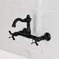 Kingston KS3253BEX Essex Two-Handle Wall Mount Bridge Kitchen Faucet, Antique Brass in a classic design