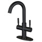 Kingston Brass LS8553DL Concord Double-Handle Bar Faucet, Brushed Brass in matte black finish