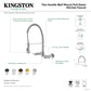 Gourmetier GS8187DL Concord Double-Handle Wall-Mount Pre-Rinse Bridge Kitchen Faucet, Brushed Brass in Polished Chrome finish.