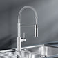 BLANCO Catris Semi-Pro Pull-Down Dual-Spray Kitchen Faucet with spring-coil design and solid brass body.
