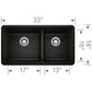 BLANCO Precis SILGRANIT 33" 60/40 Double Bowl Undermount Kitchen Sink