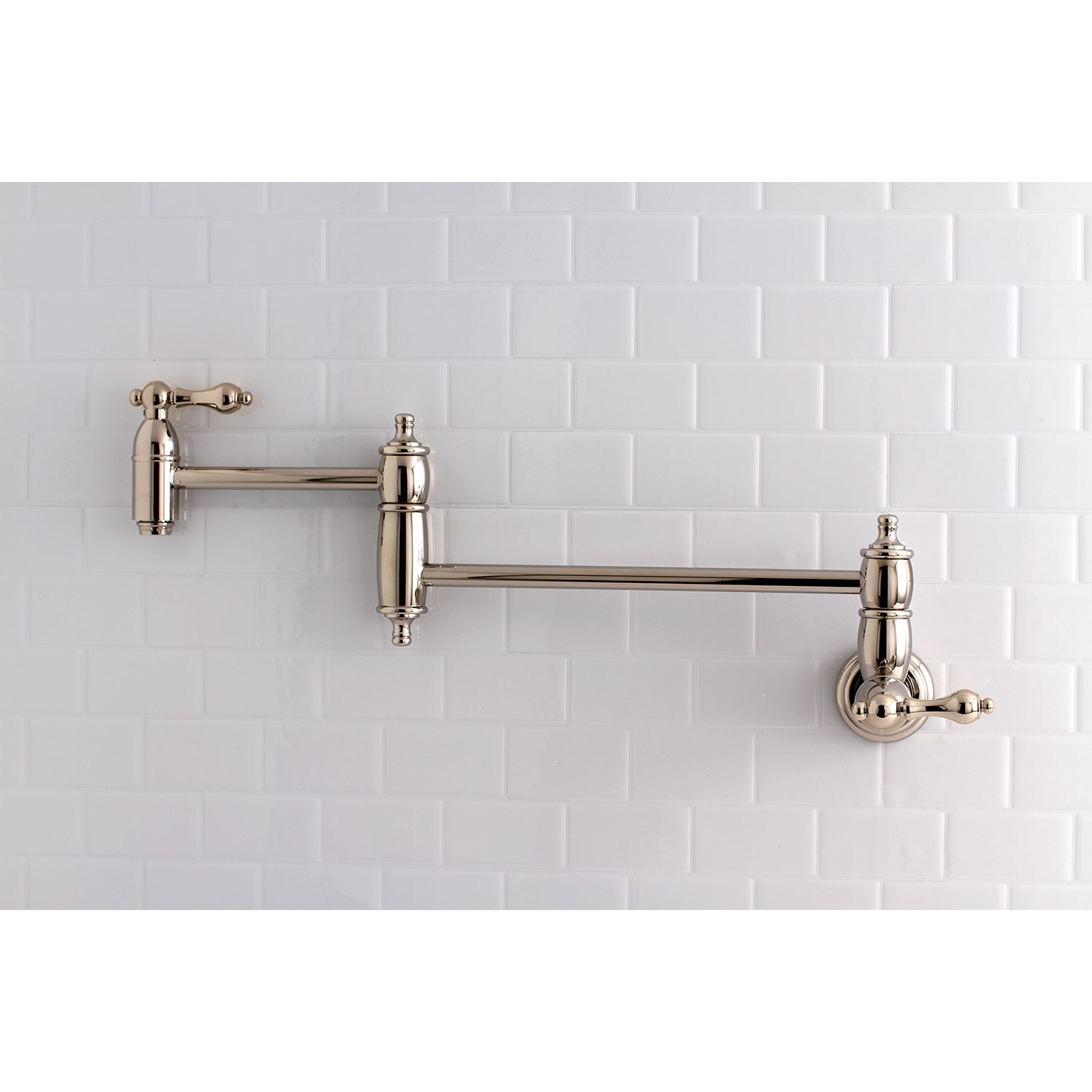 Kingston Brass KS3103AL Restoration Wall Mount Pot Filler Faucet, Antique Brass