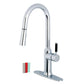 Gourmetier LS2723DKL Kaiser Single-Handle Pull-Down Kitchen Faucet, Brushed Brass with polished chrome finish