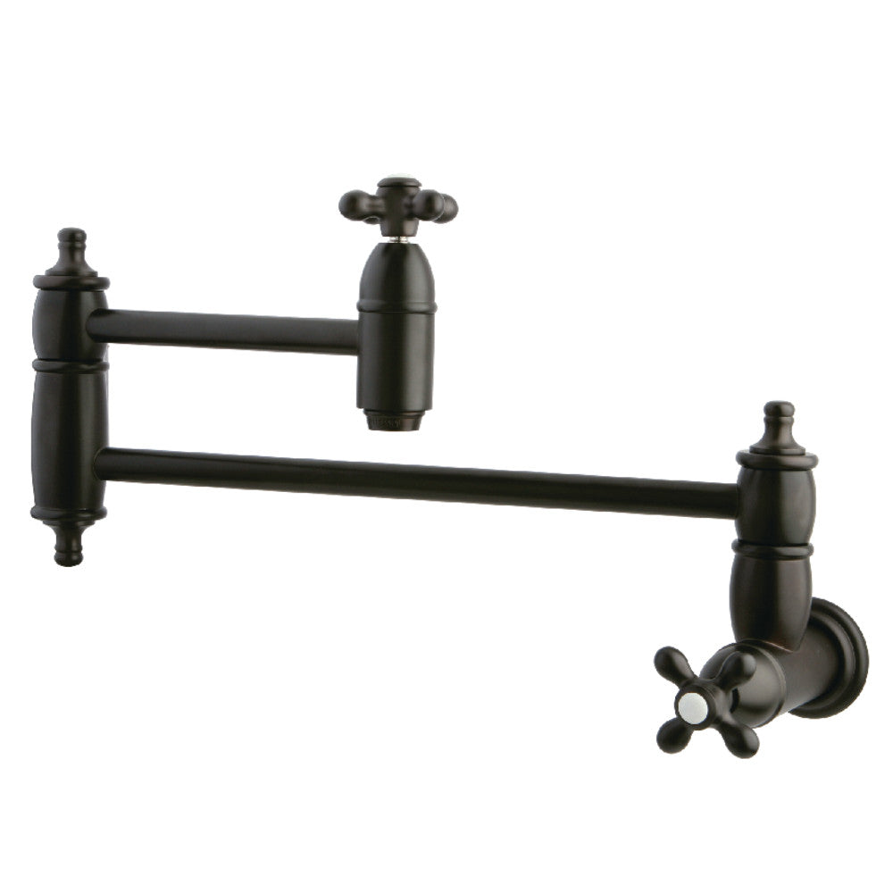 Kingston Brass KS3103AX Restoration Wall Mount Pot Filler Faucet, Antique Brass in Oil Rubbed Bronze finish