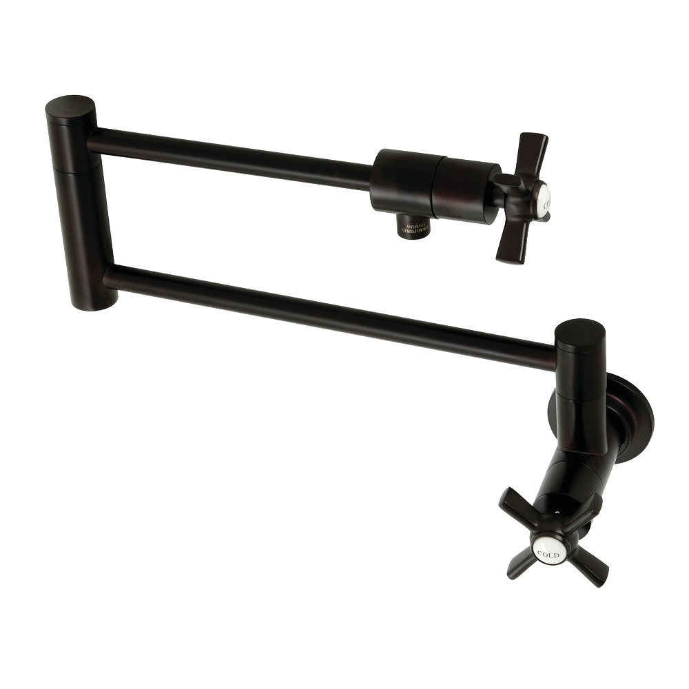 Kingston Brass KS4107ZX Millennium Wall Mount Pot Filler Faucet, Brushed Brass in Oil Rubbed Bronze finish