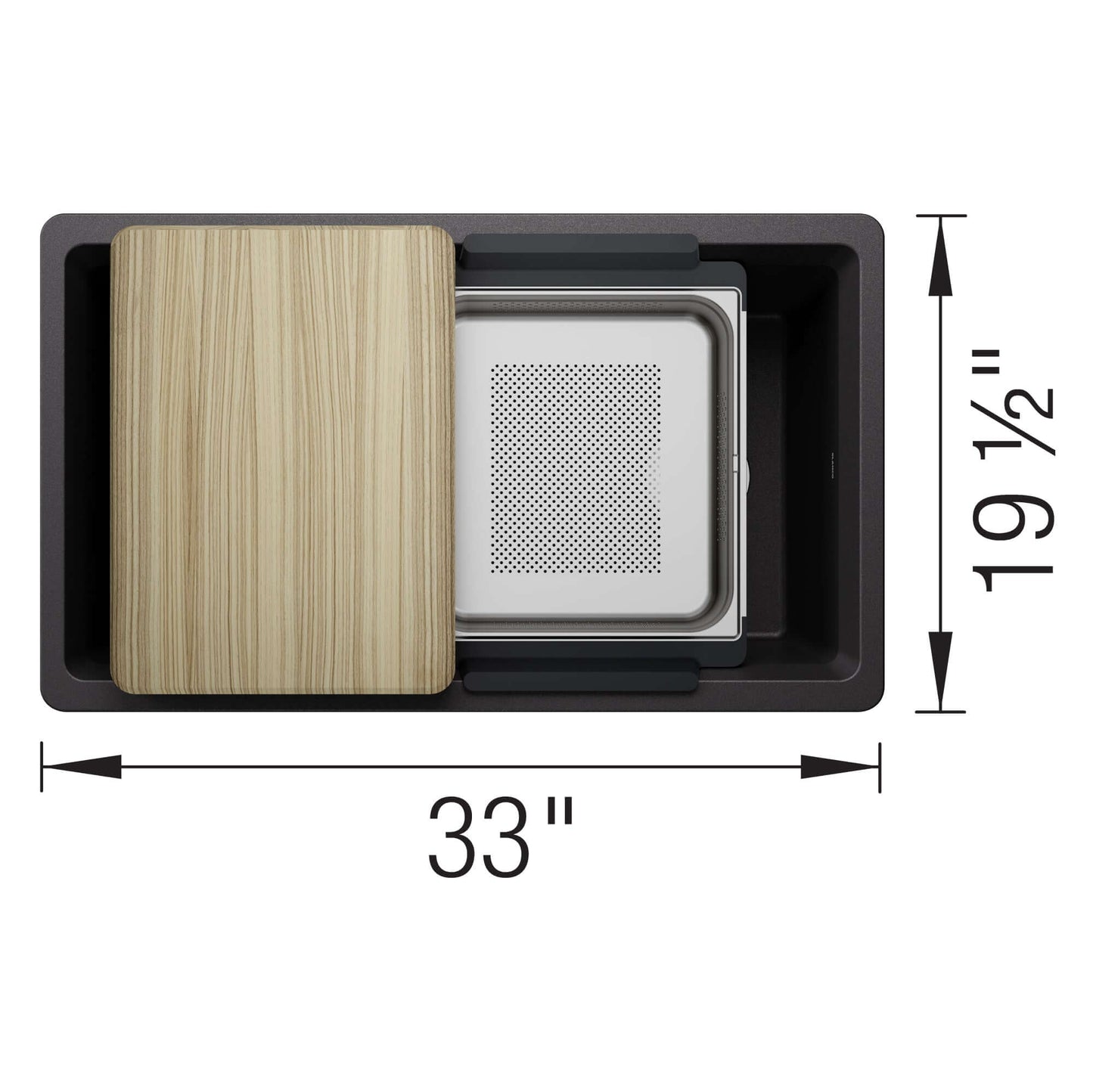 BLANCO Inteos SILGRANIT 33" Single Bowl Reversible Undermount Workstation Kitchen Sink