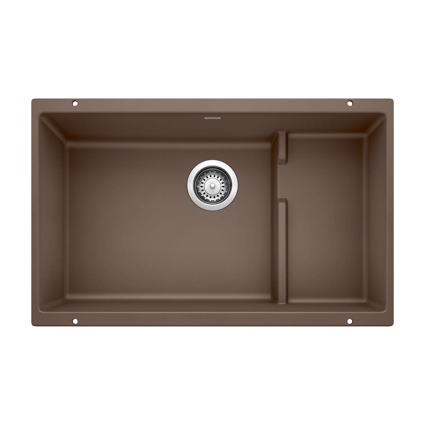 BLANCO Precis Cascade SILGRANIT 29" Single Bowl Undermount Kitchen Sink with Colander in Café color
