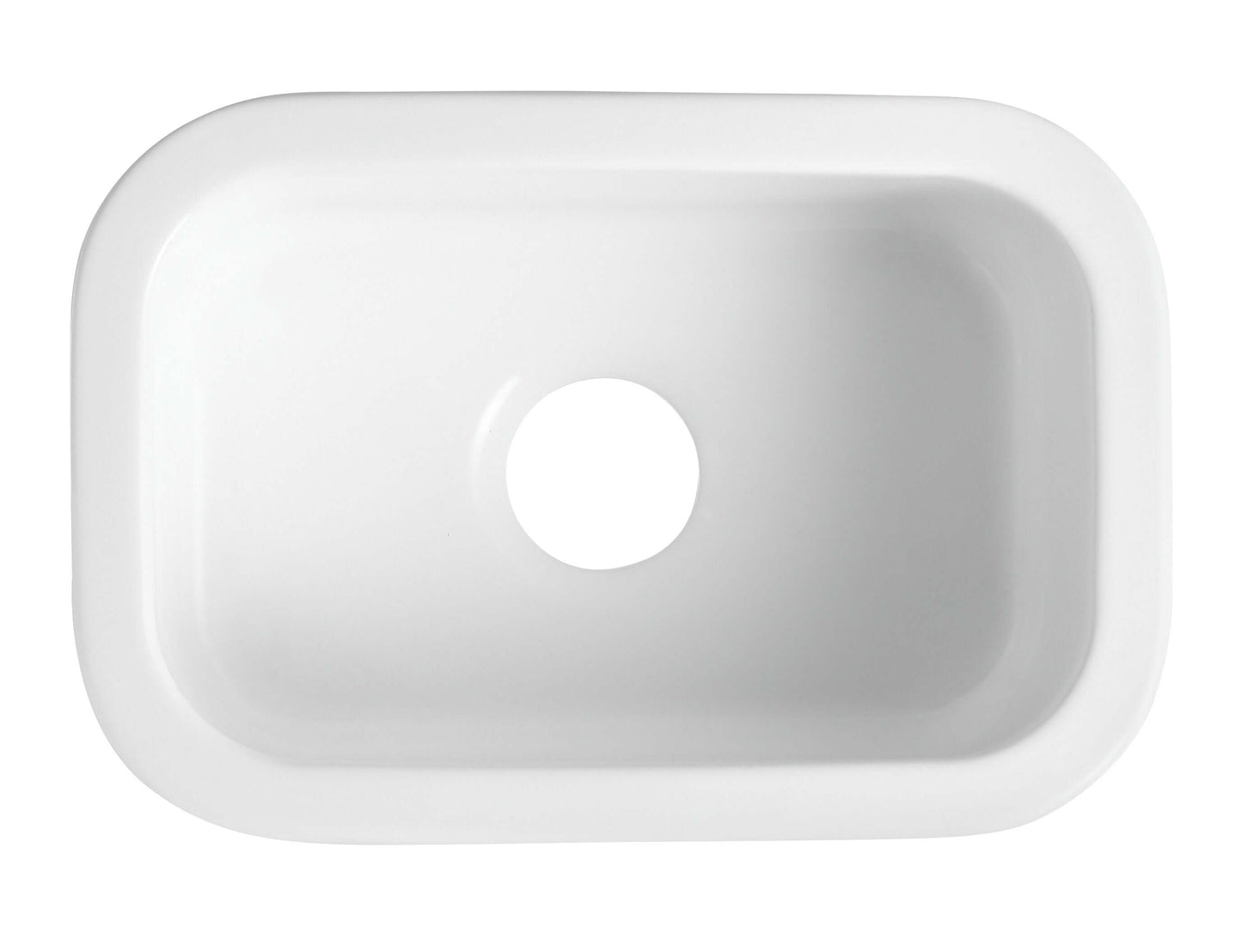 Alfi 13" x 19" Dual Mount Fireclay Prep Sink - ABF1319UD top view, sleek white rectangular sink design.