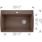 BLANCO Diamond SILGRANIT 33.5" Super Single Dual Mount Kitchen Sink