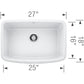 BLANCO Valea SILGRANIT 27" Single Bowl Undermount Kitchen Sink