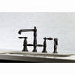 Kingston KS7277ALBS English Country Bridge Kitchen Faucet with Brass Sprayer, Brushed Brass