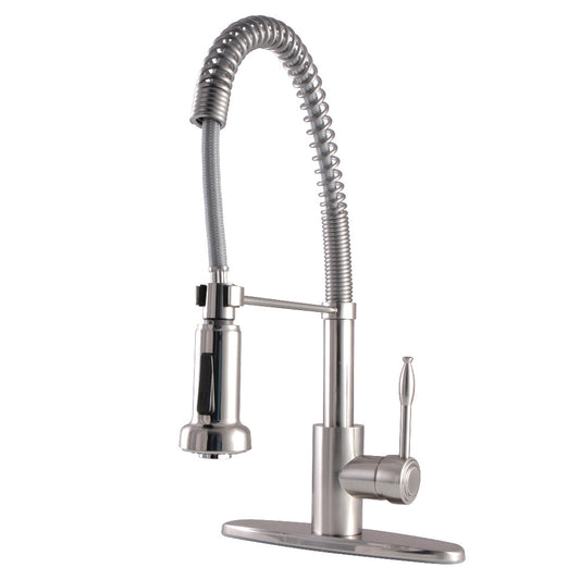 Gourmetier GSY8888NKL Nustudio Single-Handle Deck-Mount Pre-Rinse Kitchen Faucet, Brushed Nickel