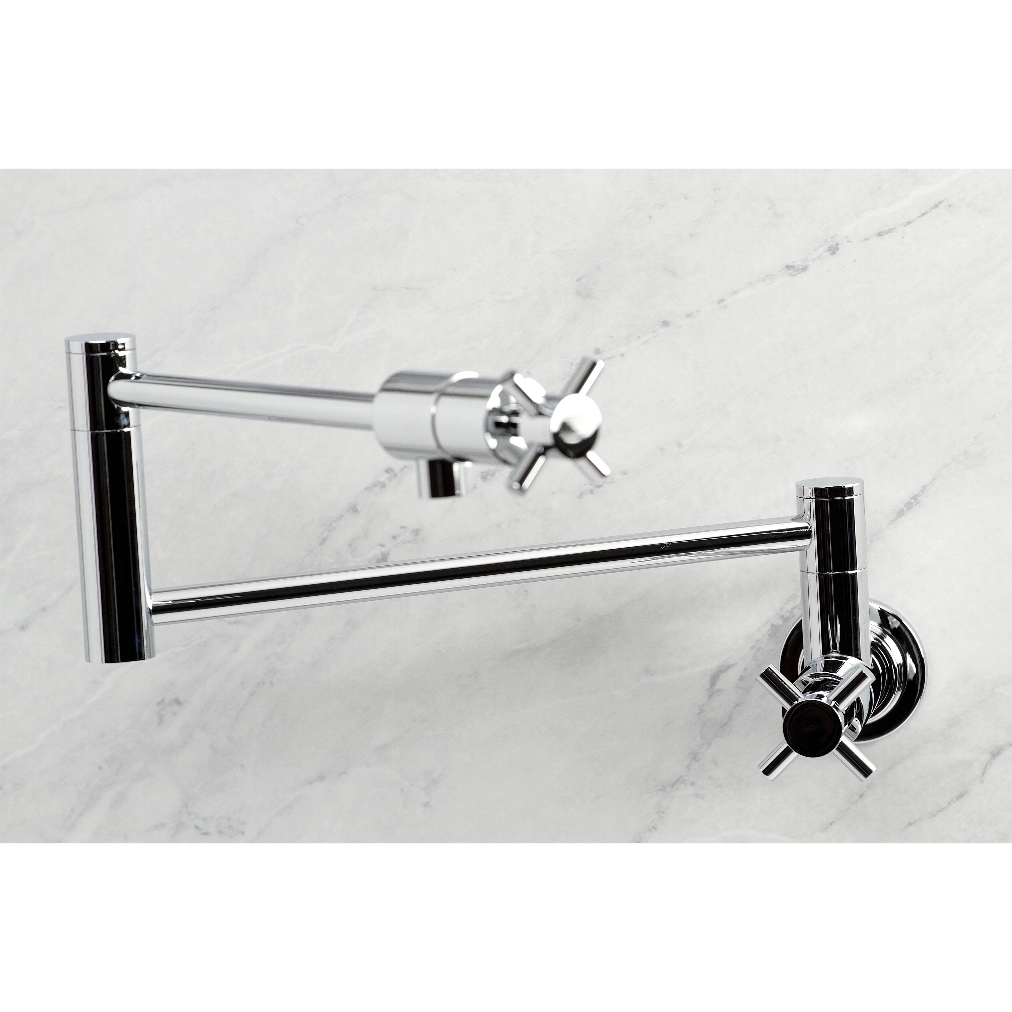 Kingston Brass KS4103DX Concord Wall Mount Pot Filler Faucet, Antique Brass in stylish chrome finish