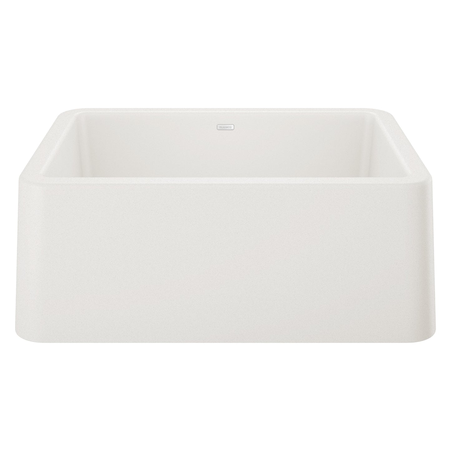 BLANCO Ikon SILGRANIT 27" Single Bowl Apron-Front Farmhouse Sink in white finish, showcasing compact farmhouse elegance.