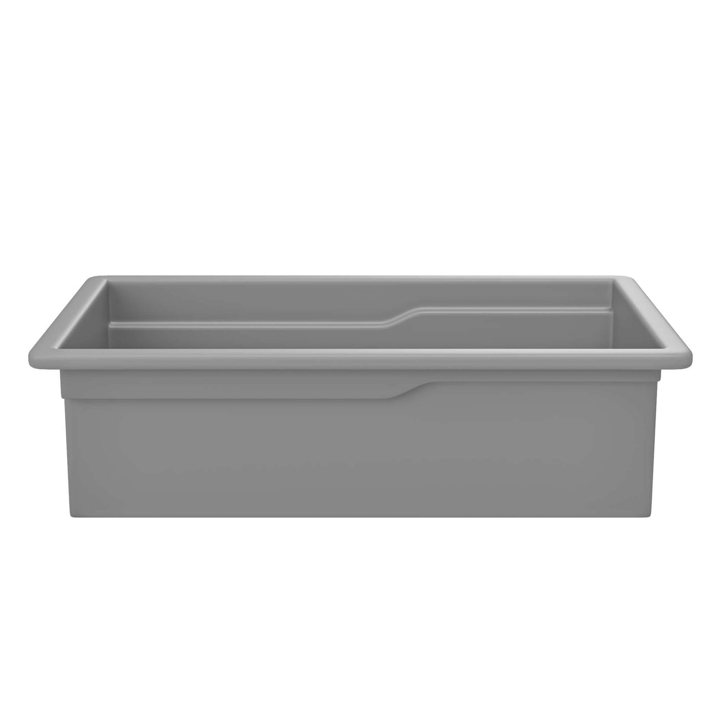 Alfi 32" Dual Mount Fireclay Workstation Kitchen Sink - ABFS3219SUD side view of grey sink with a sleek design.