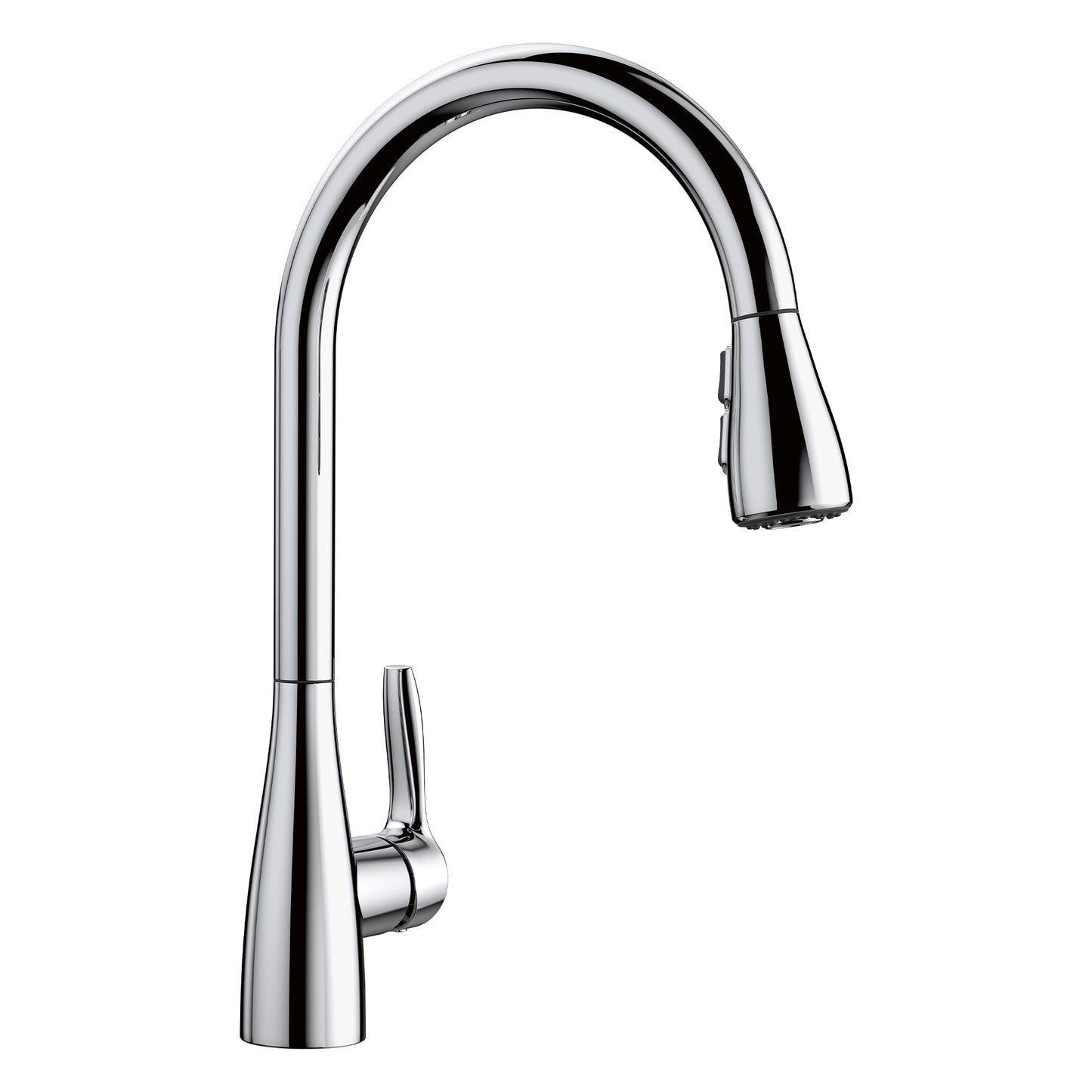 BLANCO Atura Pull-Down Dual-Spray Kitchen Faucet with streamlined design and high-arc gooseneck spout.