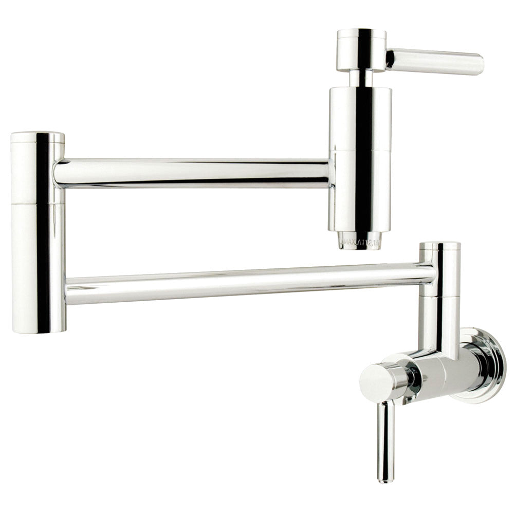 Kingston Brass KS8103DL Concord Wall Mount Pot Filler Faucet, Antique Brass in polished chrome finish