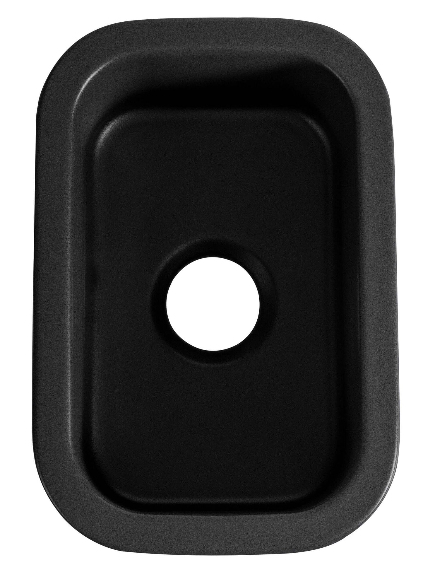 Alfi 13" x 19" Dual Mount Fireclay Prep Sink - ABF1319UD top view showing sleek black fireclay finish.
