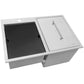 Ruvati Insulated Ice Chest and Outdoor Sink - Showing Included Ice Chest Lid and Cutting Board